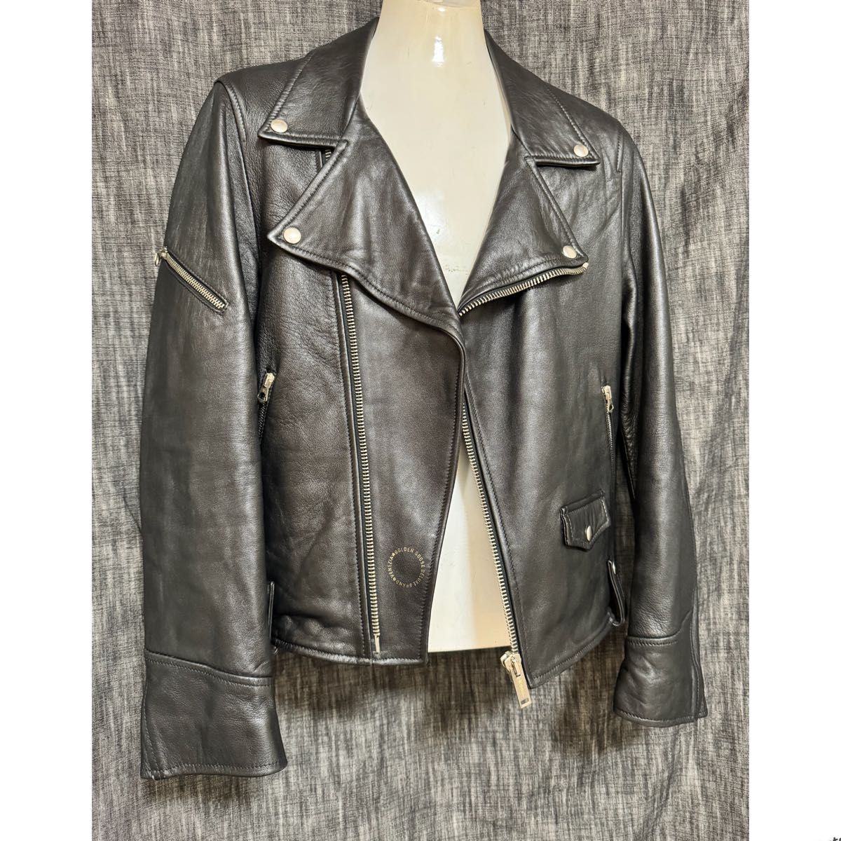 定価25万円 Golden Goose 裏地ボア ダブルライダース 稲葉浩志 黒