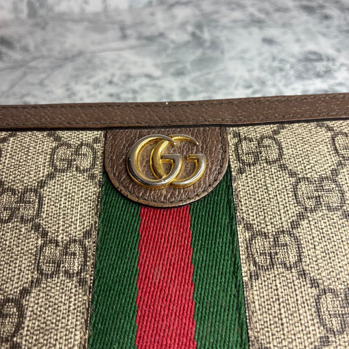 GUCCI グッチ 長財布 ラウンドファスナー GGスプリーム シェリーライン