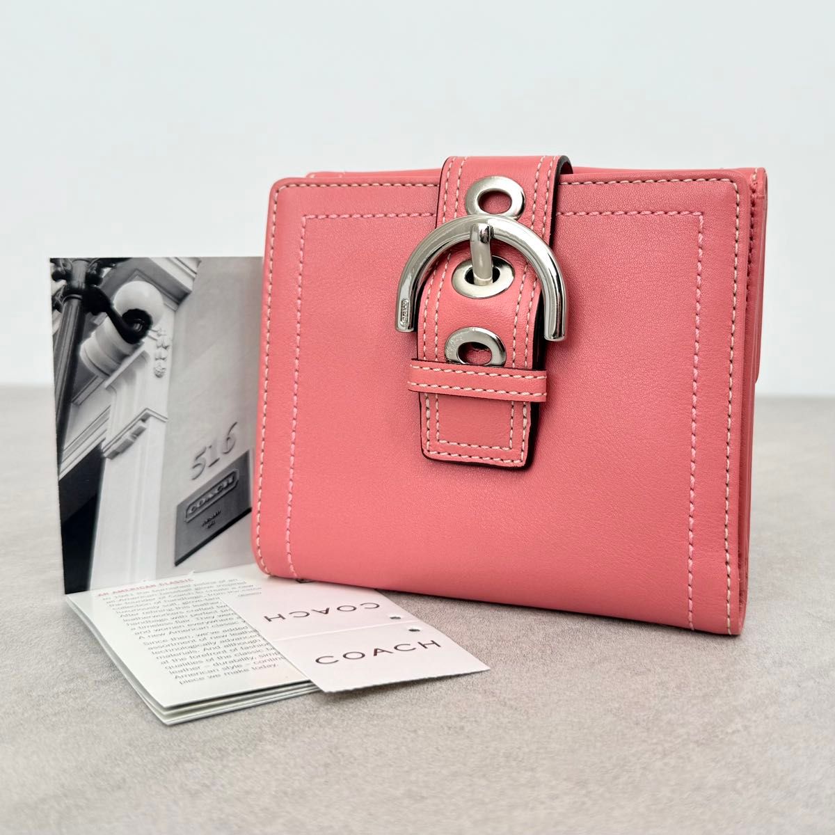 COACH コーチ 二つ折り財布 Soho ソーホー ウォレット ピンク バックル