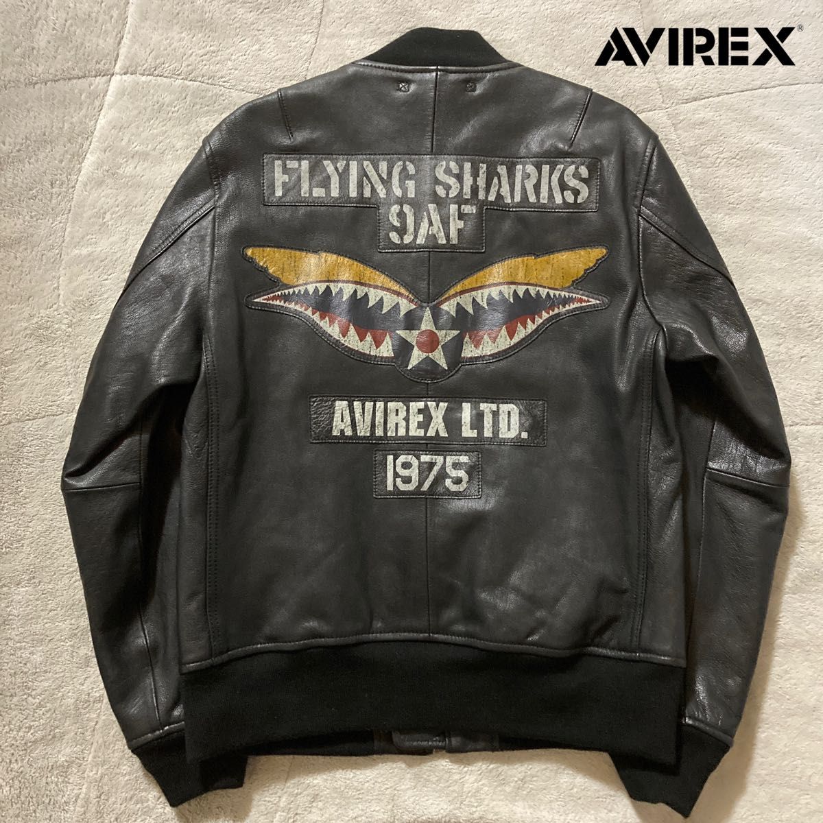 極美品 AVIREX アヴィレックス MA-1 フライトジャケット レザー