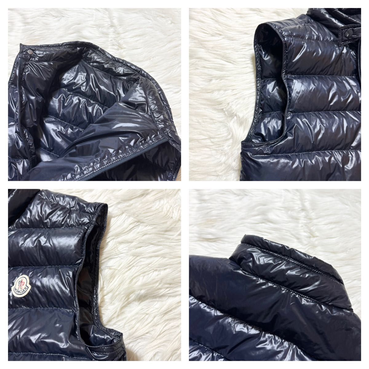 本物 極美品 モンクレール GUI GILET ライト ダウンベスト 2 濃紺