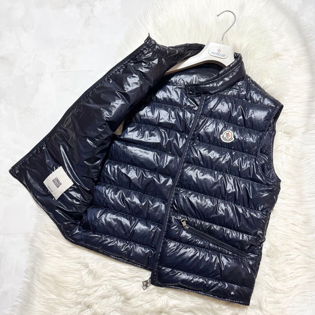 本物 極美品 モンクレール GUI GILET ライト ダウンベスト 2 濃紺