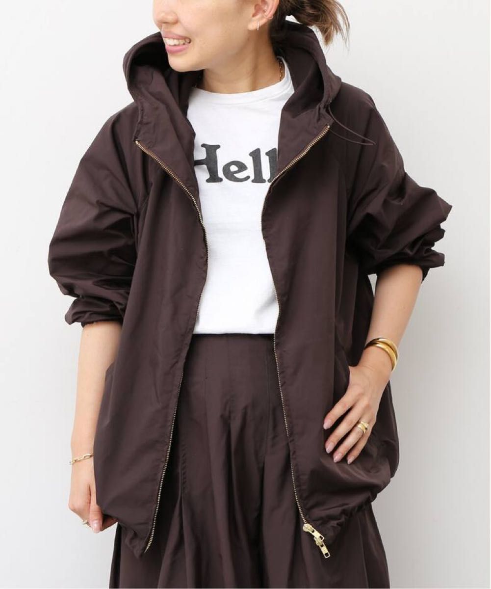 WASHED FULL ZIP ブルゾン フード付き Deuxieme Classe ブラウン