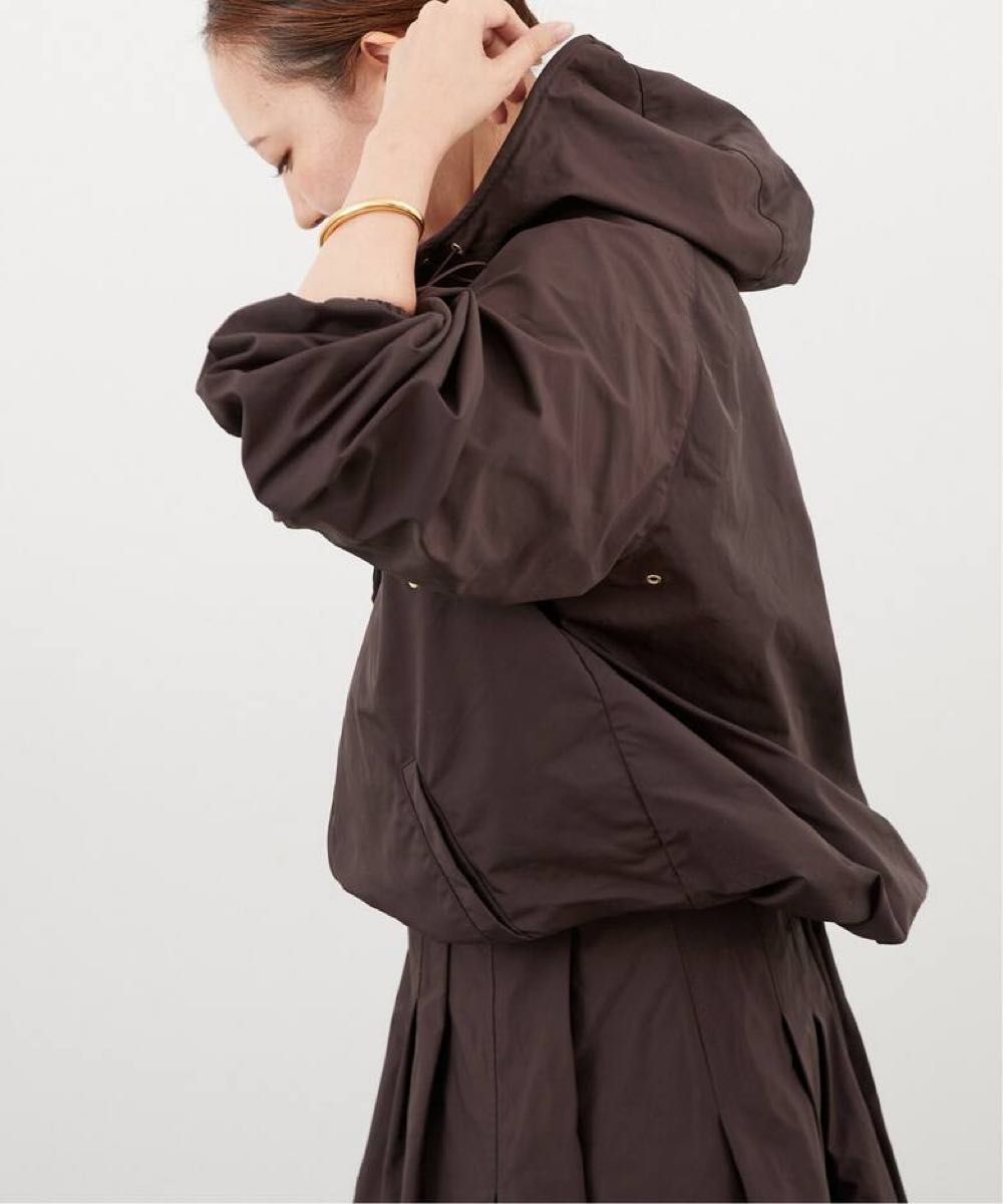 WASHED FULL ZIP ブルゾン フード付き Deuxieme Classe ブラウン