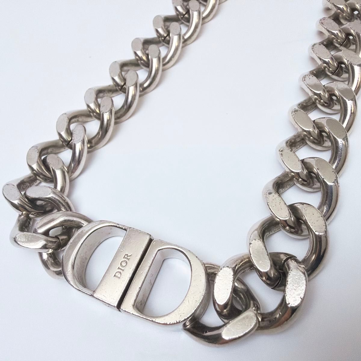 Dior CD ICON チェーンリンク ネックレス シルバー メンズ