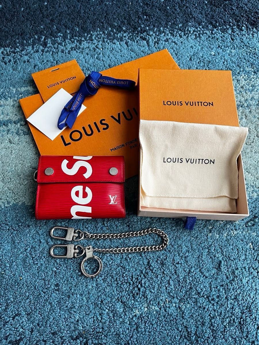 Supreme louis vuitton チェーン コンパクト ウォレット 財布