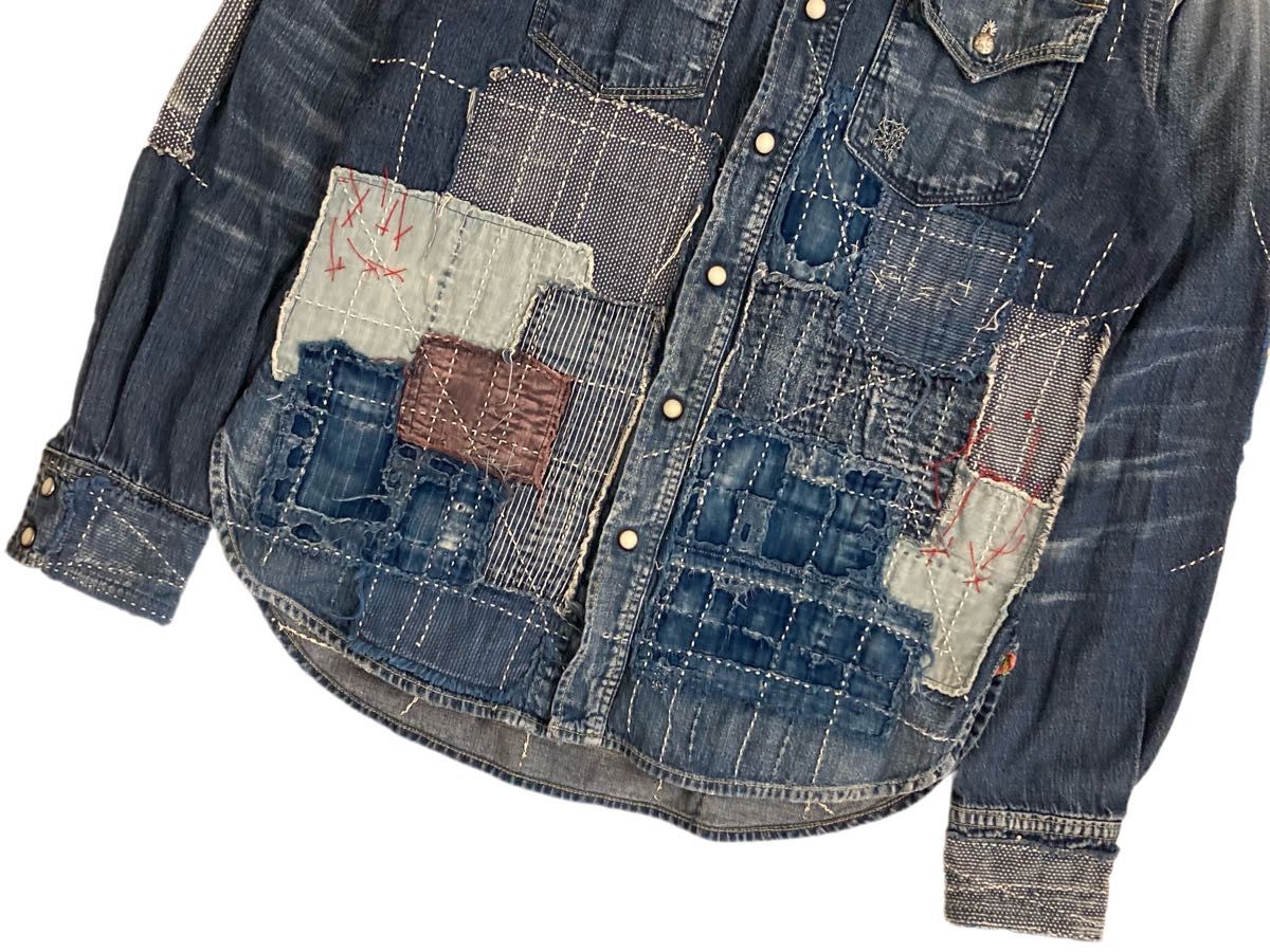 KAPITAL KOUNTRY BORO 刺し子 パッチワーク デニム シャツ キャピタル