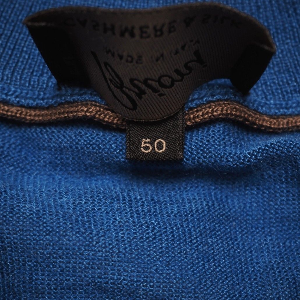 現行モデル 定価24万円 Brioni ブリオーニ ペトロールブルー カシミア