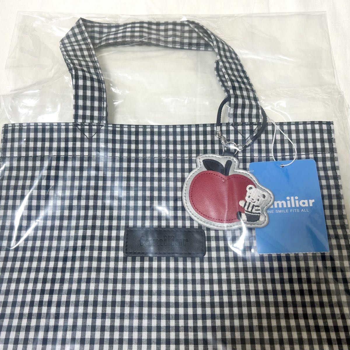 新品 ファミリア familiar ギンガムチェック トートバッグ バッグ