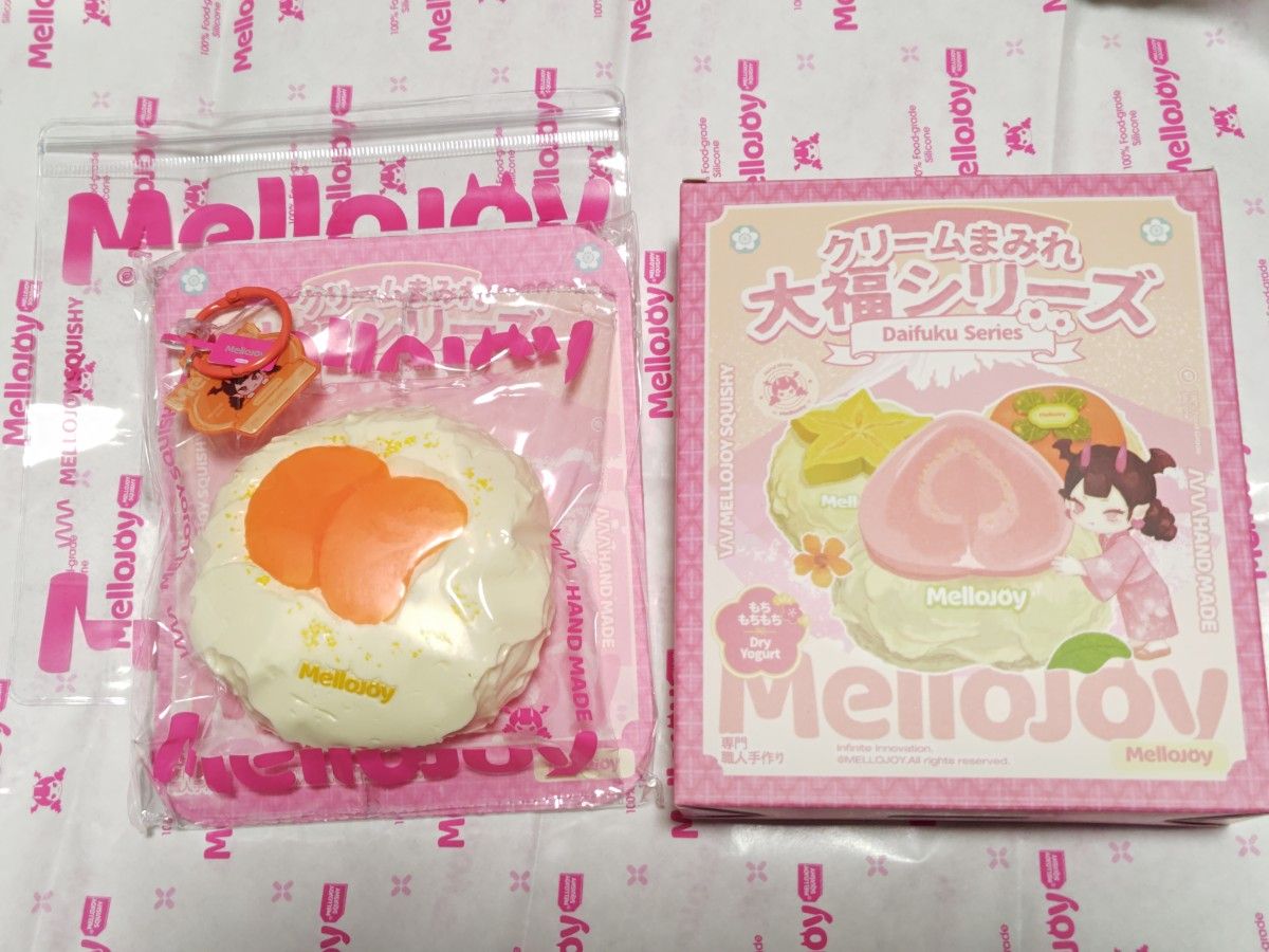 Mellojoy クリームまみれ 大福シリーズ オレンジ スクイーズ みかん