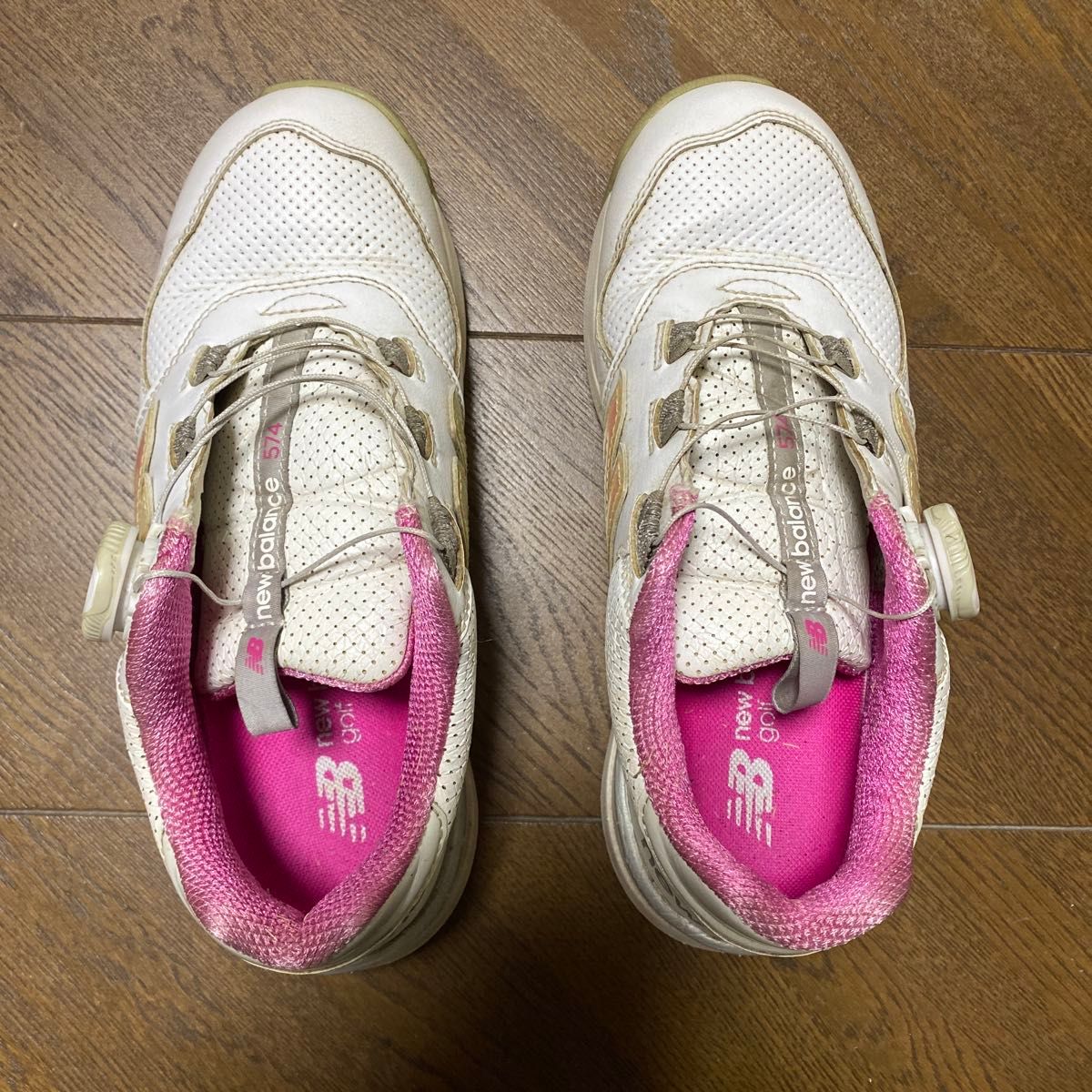 new balance】ニューバランス ボアゴルフシューズ 白×ピンク 23 0cm