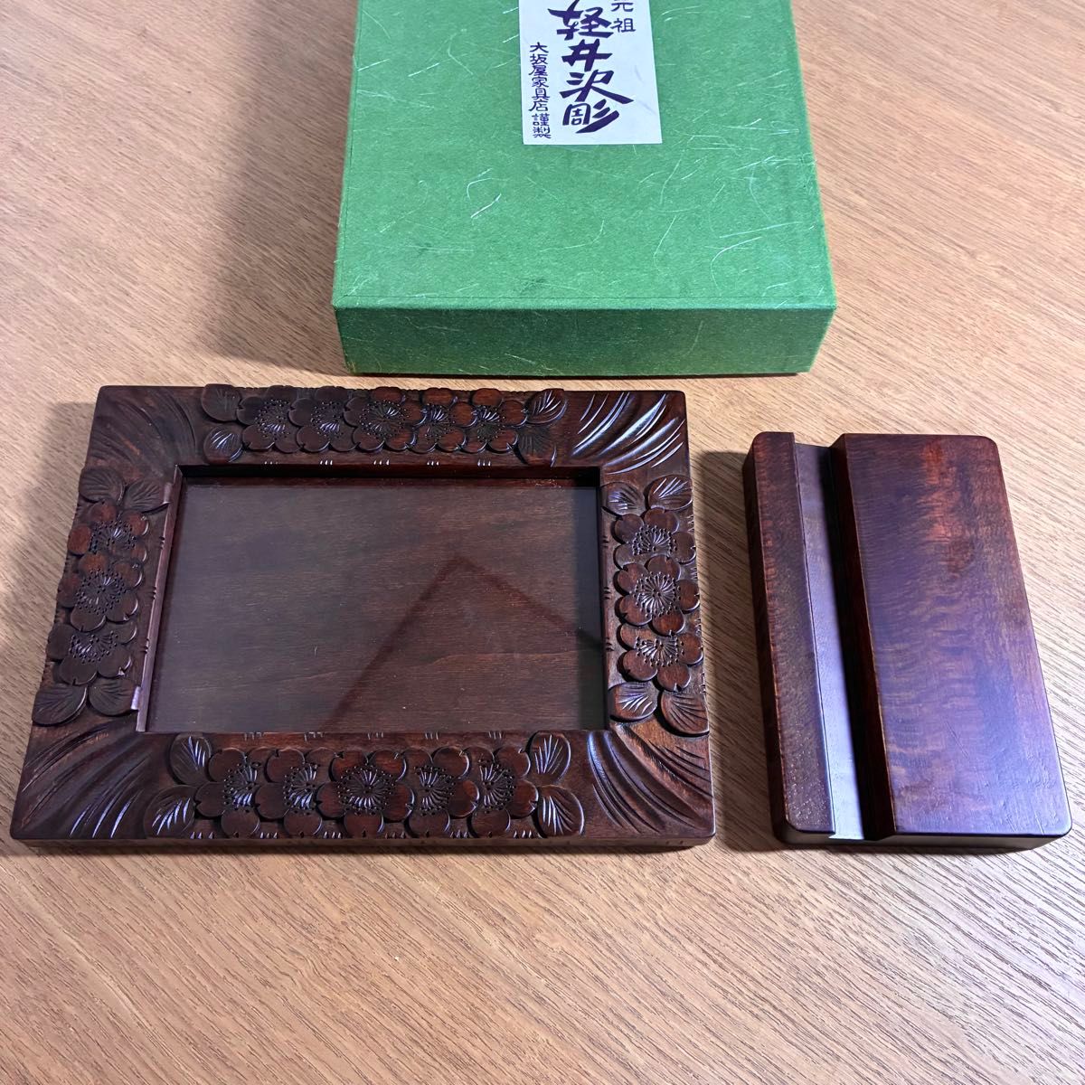 軽井沢彫り 桜 写真立て フォトフレーム 大阪屋家具店 伝統工芸品 化粧