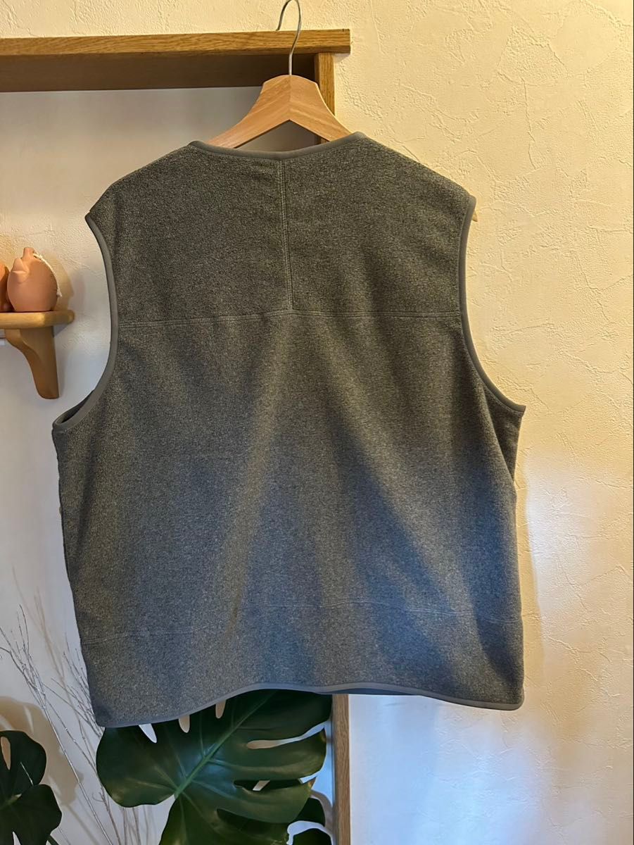 DANTON ダントン フリース ベスト グレー Vネック ジップアップ 中古品