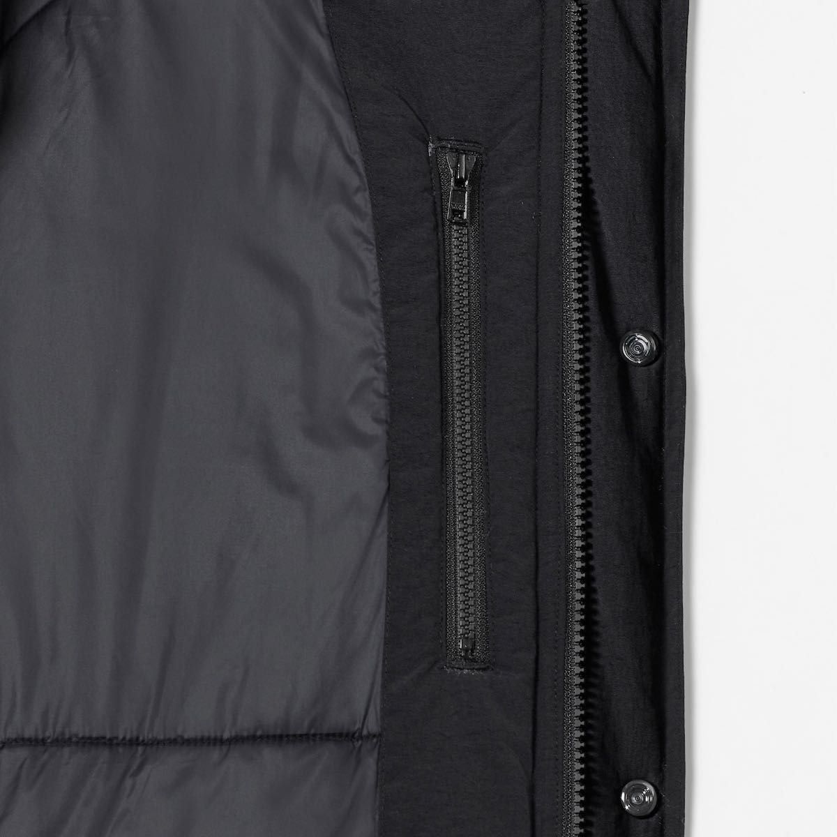 PADDED NYLON BENCH COAT (BLACK/GRAY) Lサイズ ENNOY ベンチコート