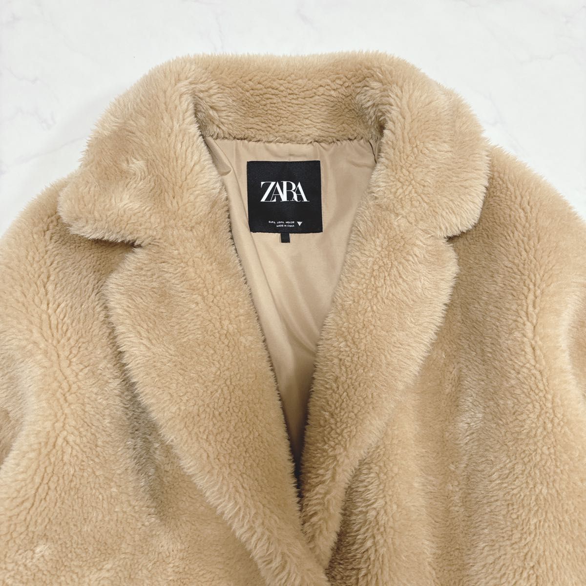極美品ZARA テディベアコート ミドル丈 エコファー Lサイズ ボア L