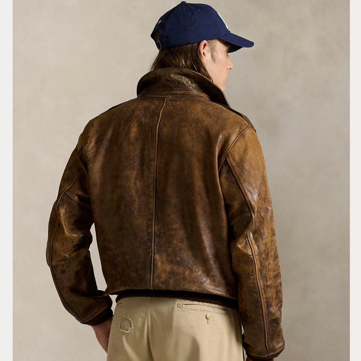 未使用品 POLO RALPHLAUREN A-2 レザー フライトジャケット Sサイズ