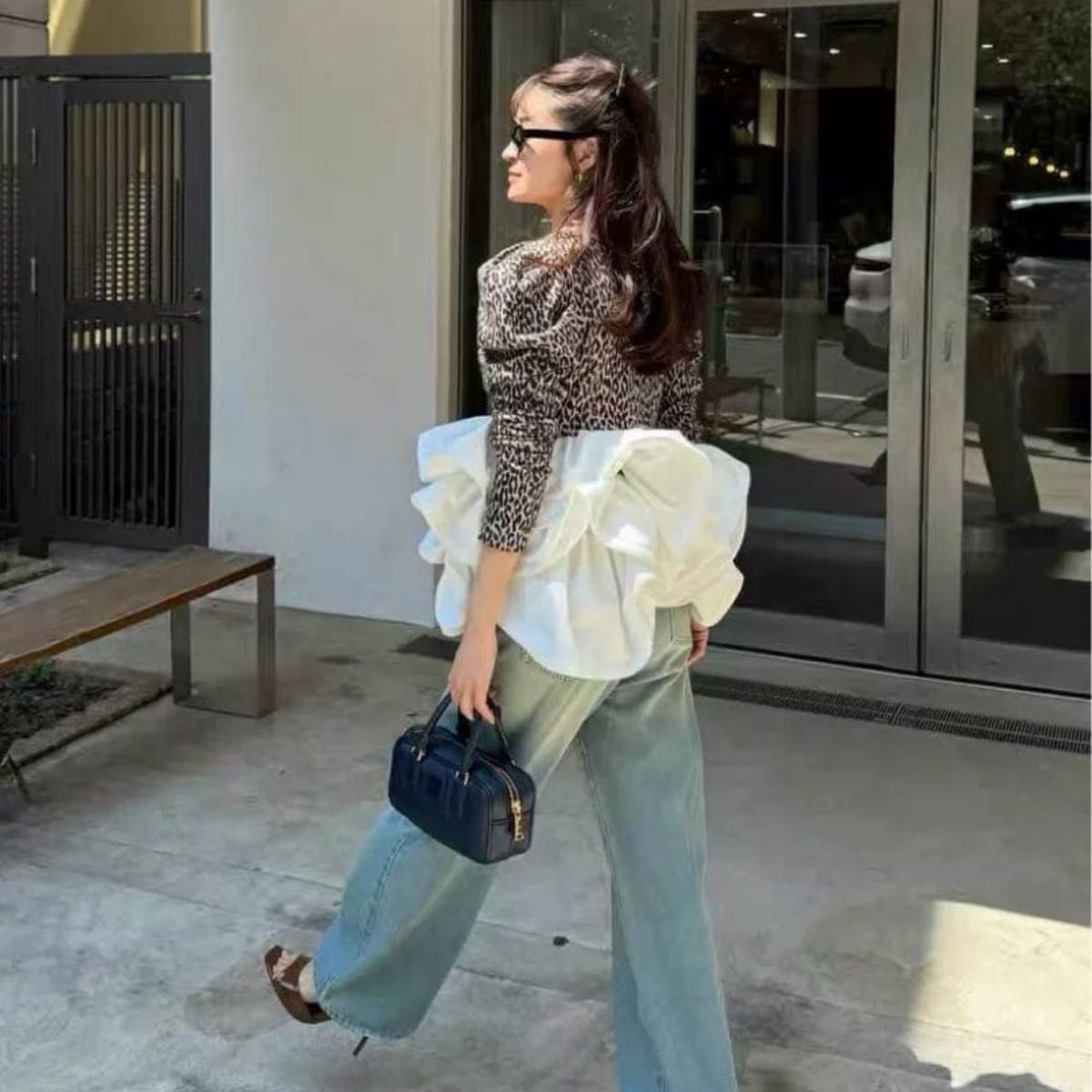 タグ付き新品 bibiy EFFIE PEPURAMU LEOPARD TOP レオパード ペプラム