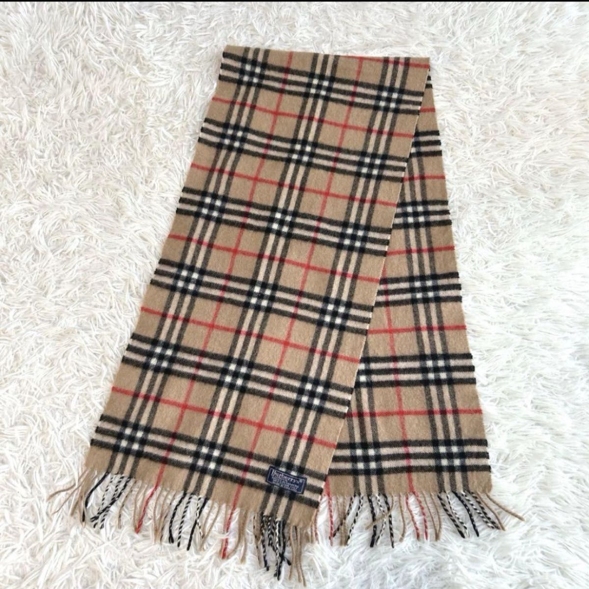 美品 Burberry バーバリー マフラー カシミヤ イギリス製 ノバチェック