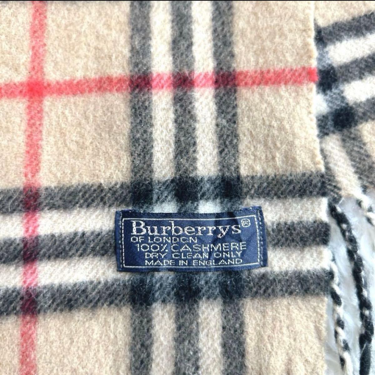 美品 Burberry バーバリー マフラー カシミヤ イギリス製 ノバチェック