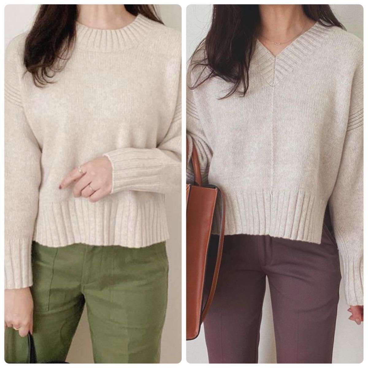 Macphee TOMORROWLANDウールカシミヤ2wayプルオーバーニット セーター
