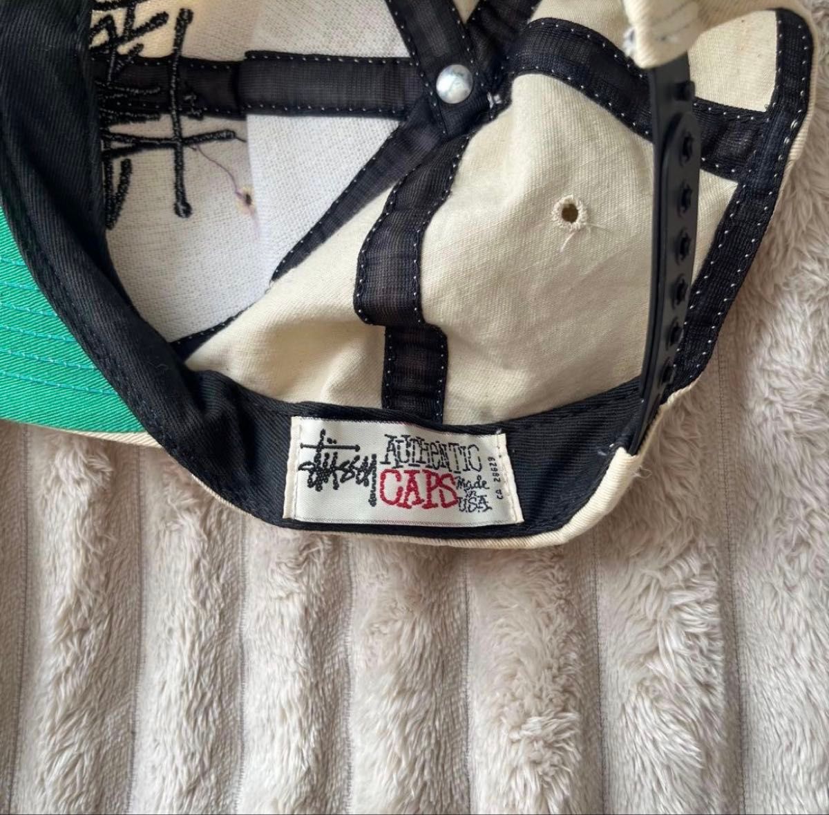 90s 初期 白タグ old stussy キャップ Stssy ベージュ ステューシー