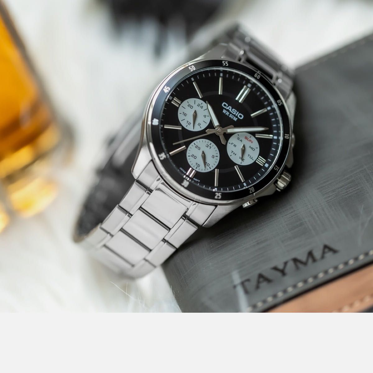 カシオ アナログ腕時計 新品 クロノグラフ シルバーステンレス 海外