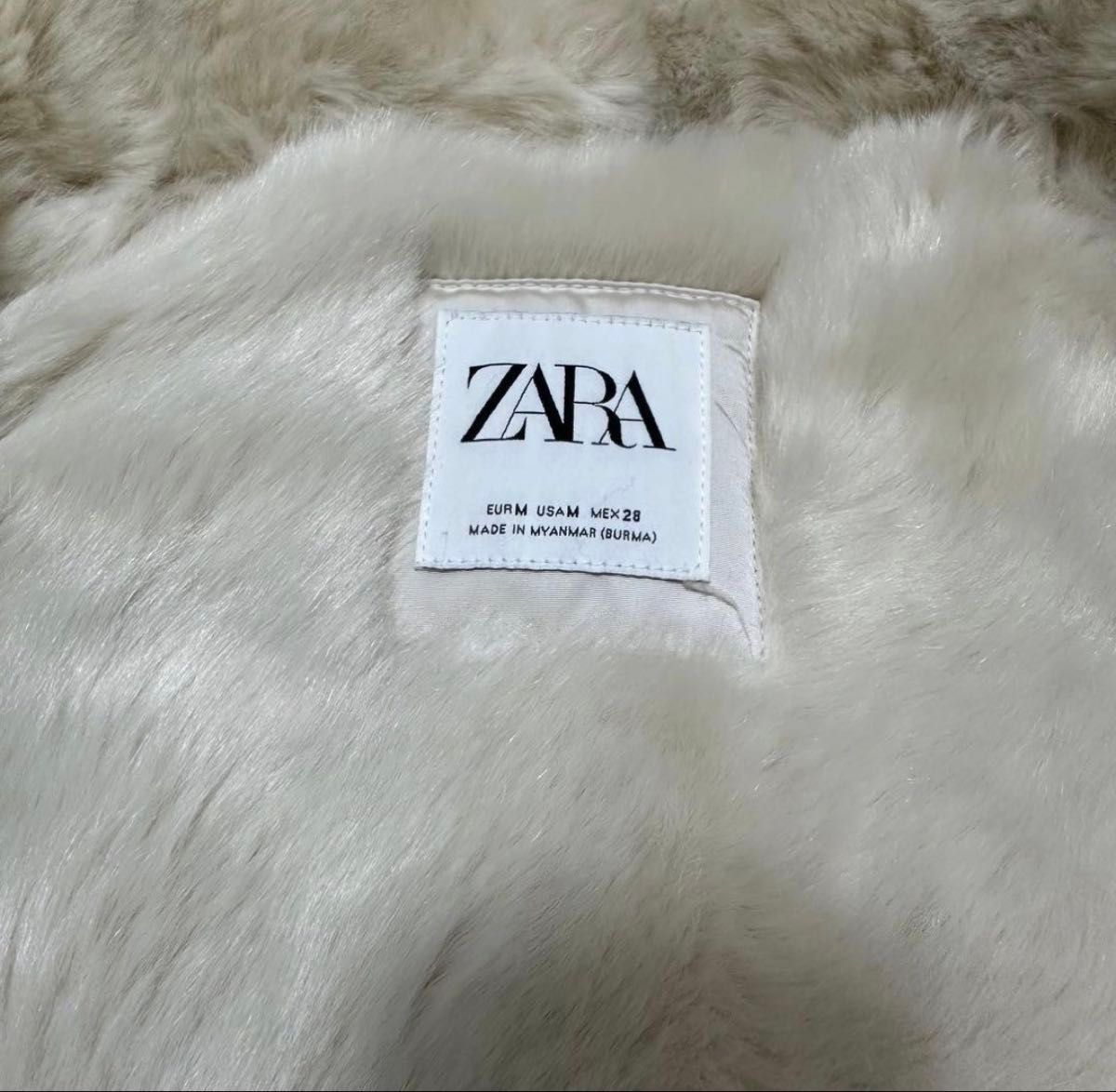 ZARA 3way ホワイトダックダウンジャケット 裏ボア ファー取外可 M