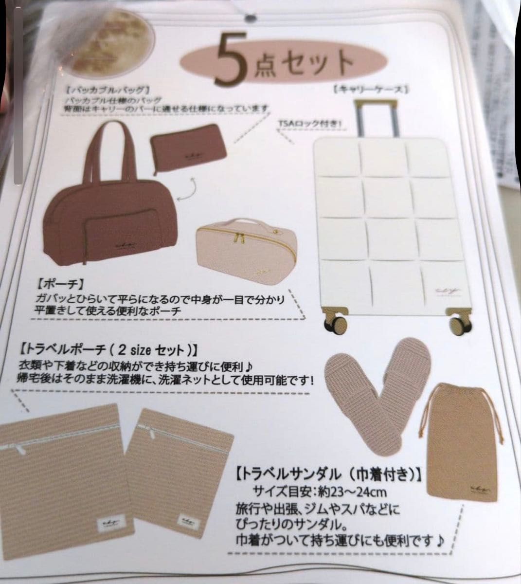 しまむら ゆみさんコラボ yumi ハッピーバッグキャリーケース 5点