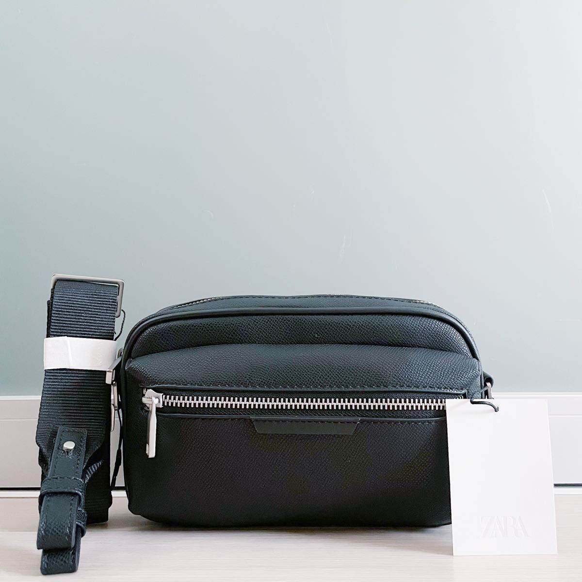 新品 ZARA MAN ザラ メンズ テクスチャード クロスボディ バッグ