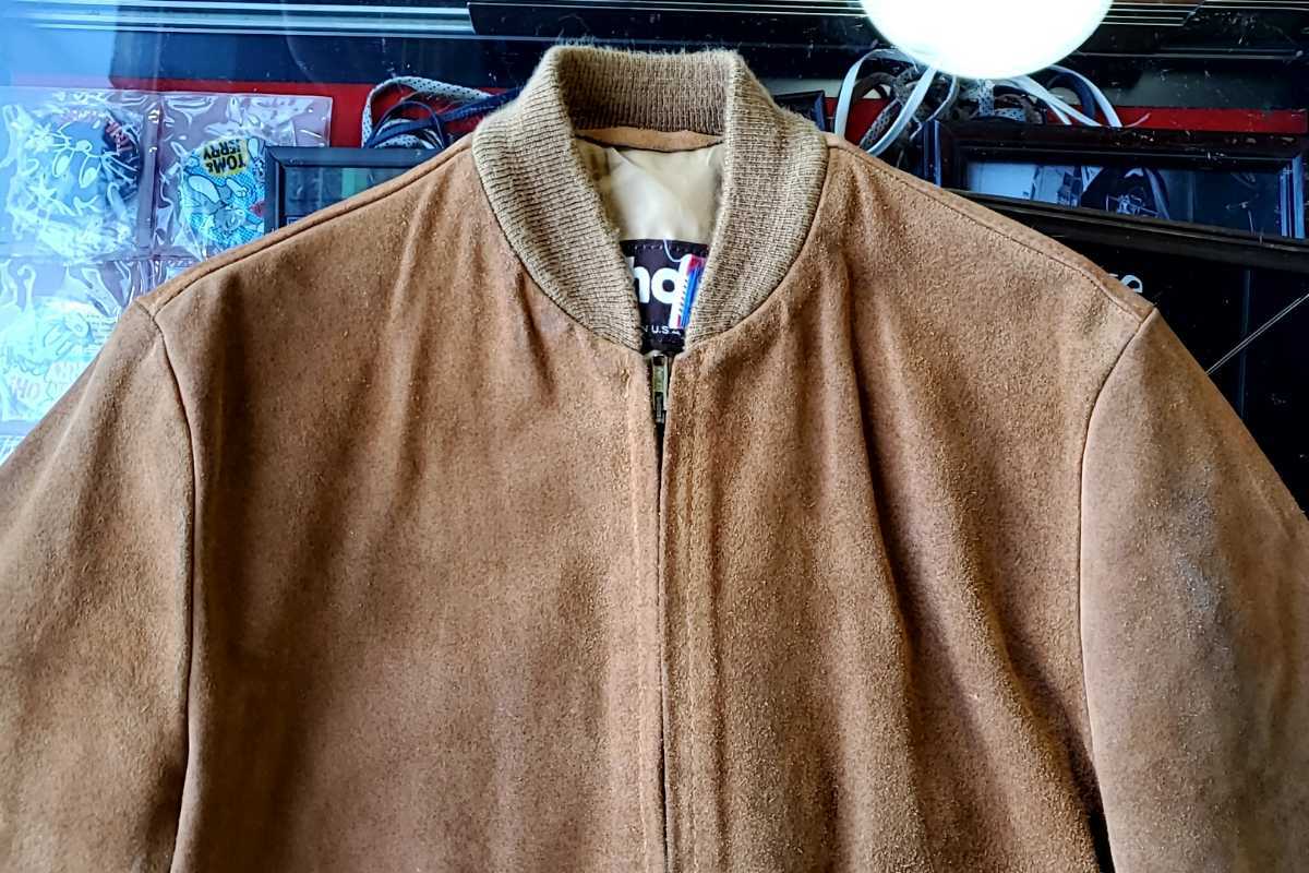 766 USA製 ショット SCHOTT スエードブルゾン 38 茶系 ブラウン レザー