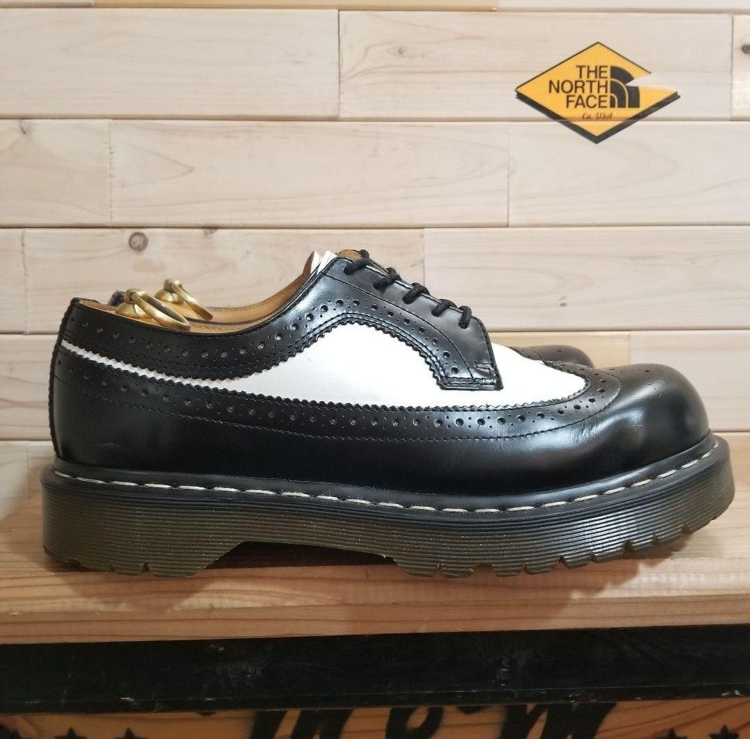 極美品 Dr Martens ウイングチップ 白黒 厚底 28 ドクターマーチン