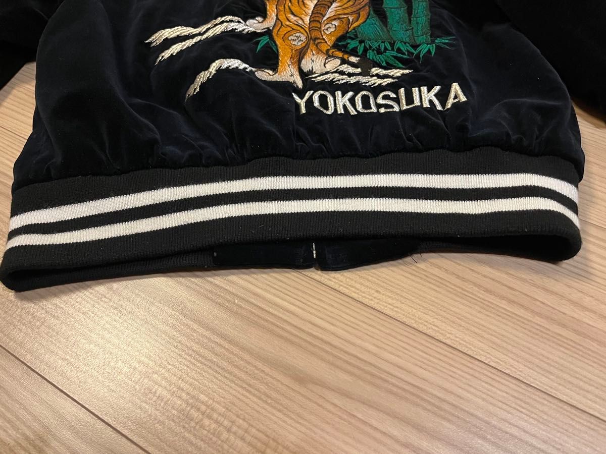 豪華刺繍 スカジャン ベロア 虎×竹×龍 Yokosuka Japan 黒｜Yahoo