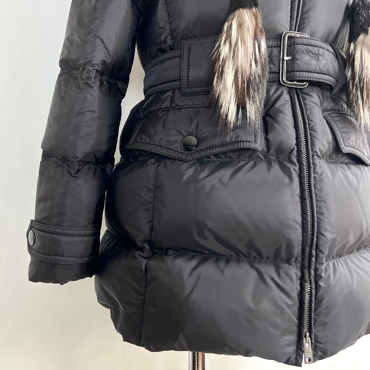 極美品』PRADA プラダ フォックスファー ダウンジャケット 40 ブラック