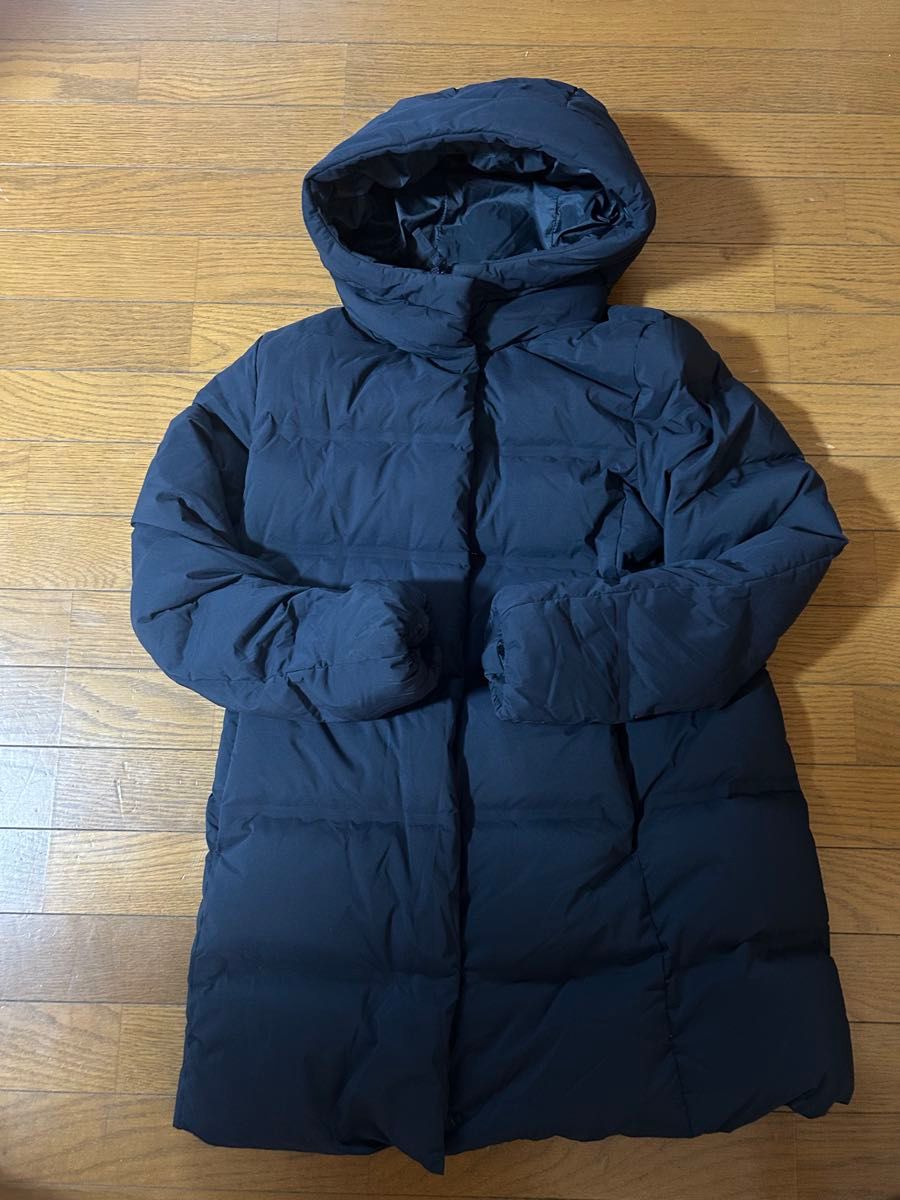 ユニクロ ネイビー シームレスダウンコート UNIQLOレディースLサイズ