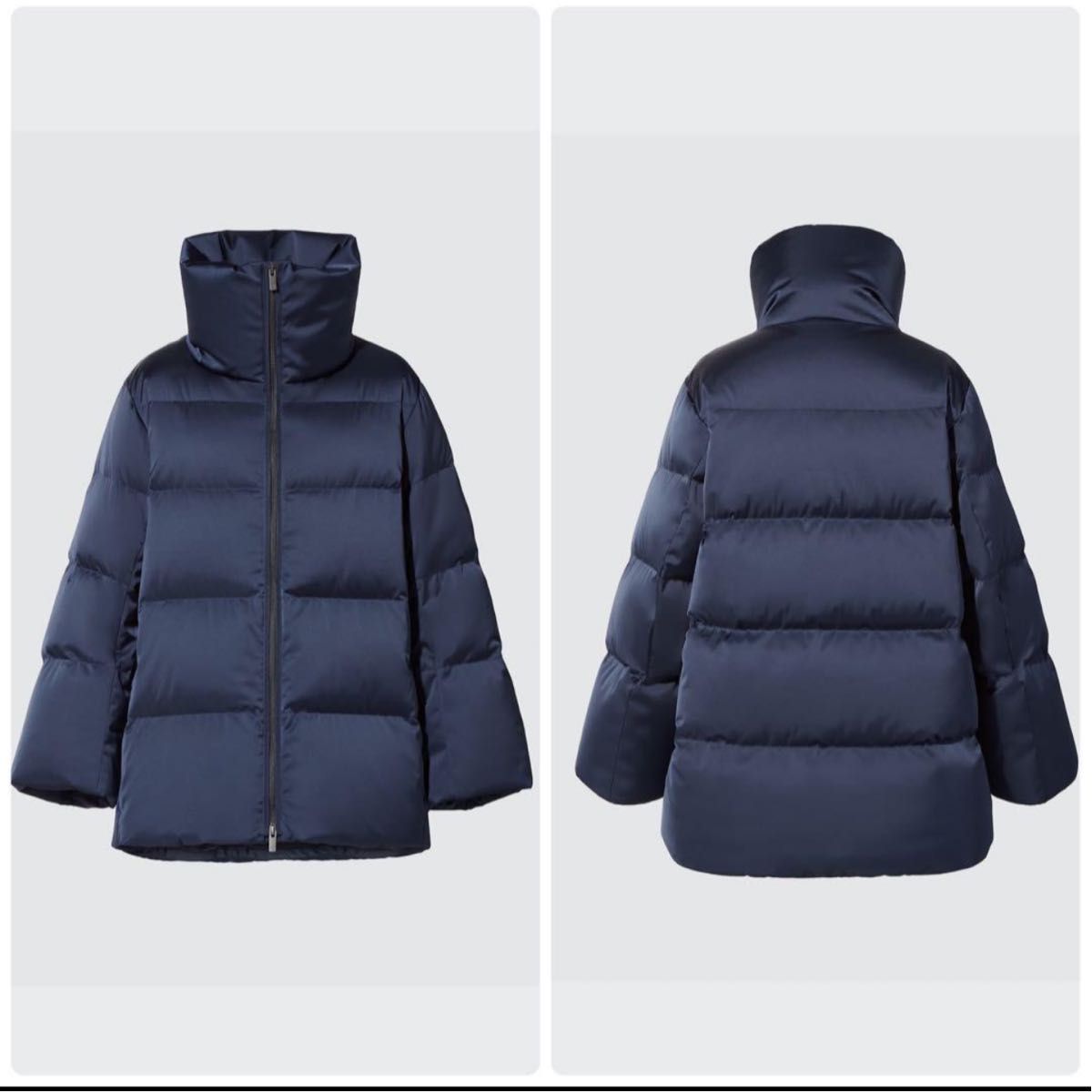 極美品 【UNIQLO+J 】ダウン ボリューム ジャケット ネイビー L｜Yahoo