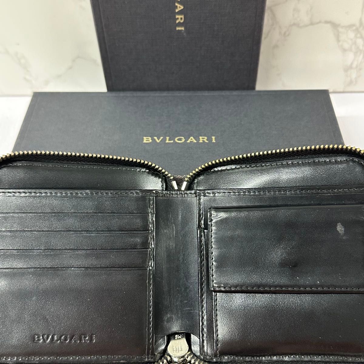 新品同様 ブルガリ BVLGARI 財布 二つ折り 折り財布 ロゴマニア｜Yahoo