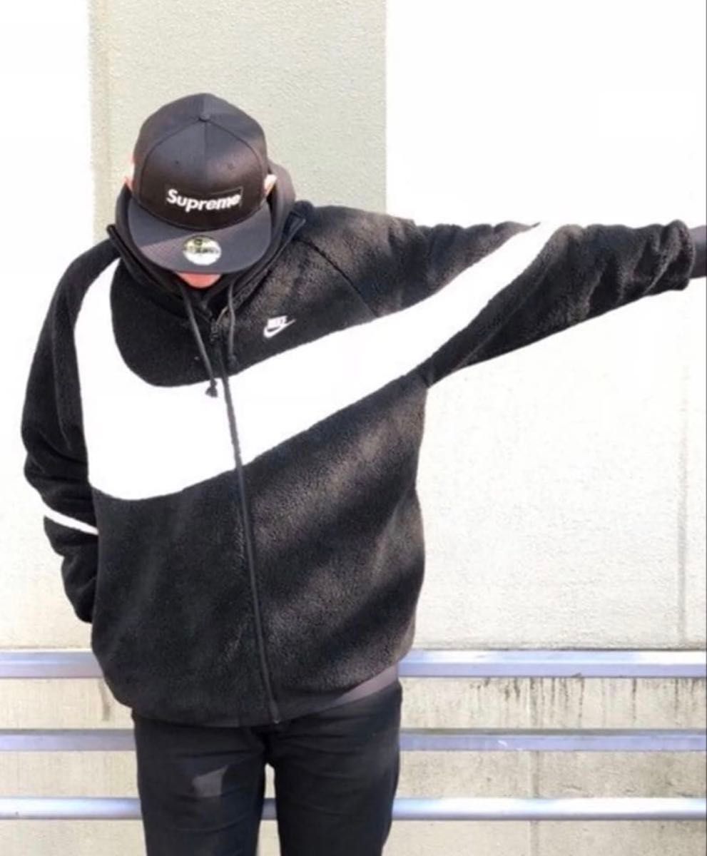 美品 NIKE ボアフリースジャケット 2XL リバーシブル スウォッシュ