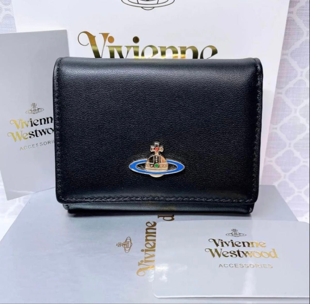 ショッパー付】新品 ヴィヴィアン・ウエストウッド 三つ折り財布
