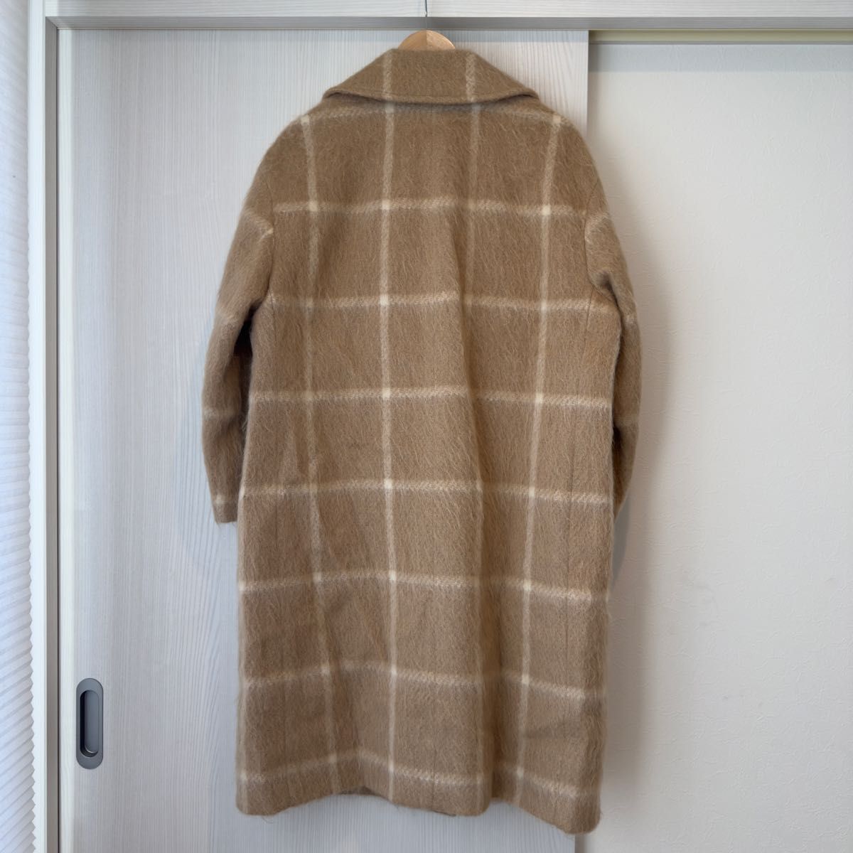 23区 マンテコ シャギーチェックコート チェスターコート ベージュ M