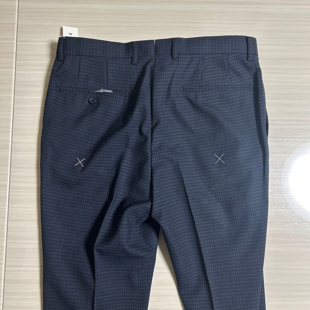 新品 パーソンズフォーメン 消臭 抗菌 ウール チェック 2パンツ スーツ
