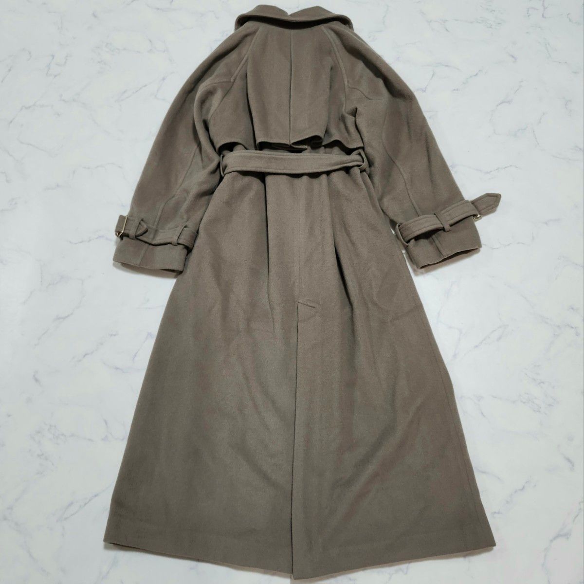 美品/23AW anuans アニュアンス ウールトレンチコート ロング ウエスト