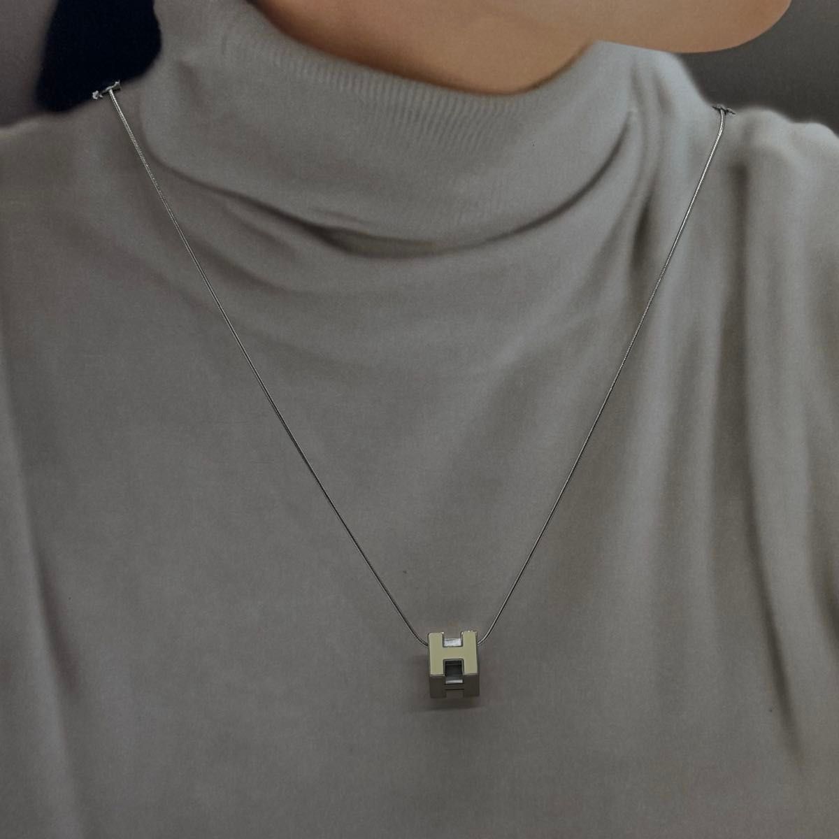 良品/Hermes/カージュ・ド・アッシュ/ネックレス/キューブネックレス