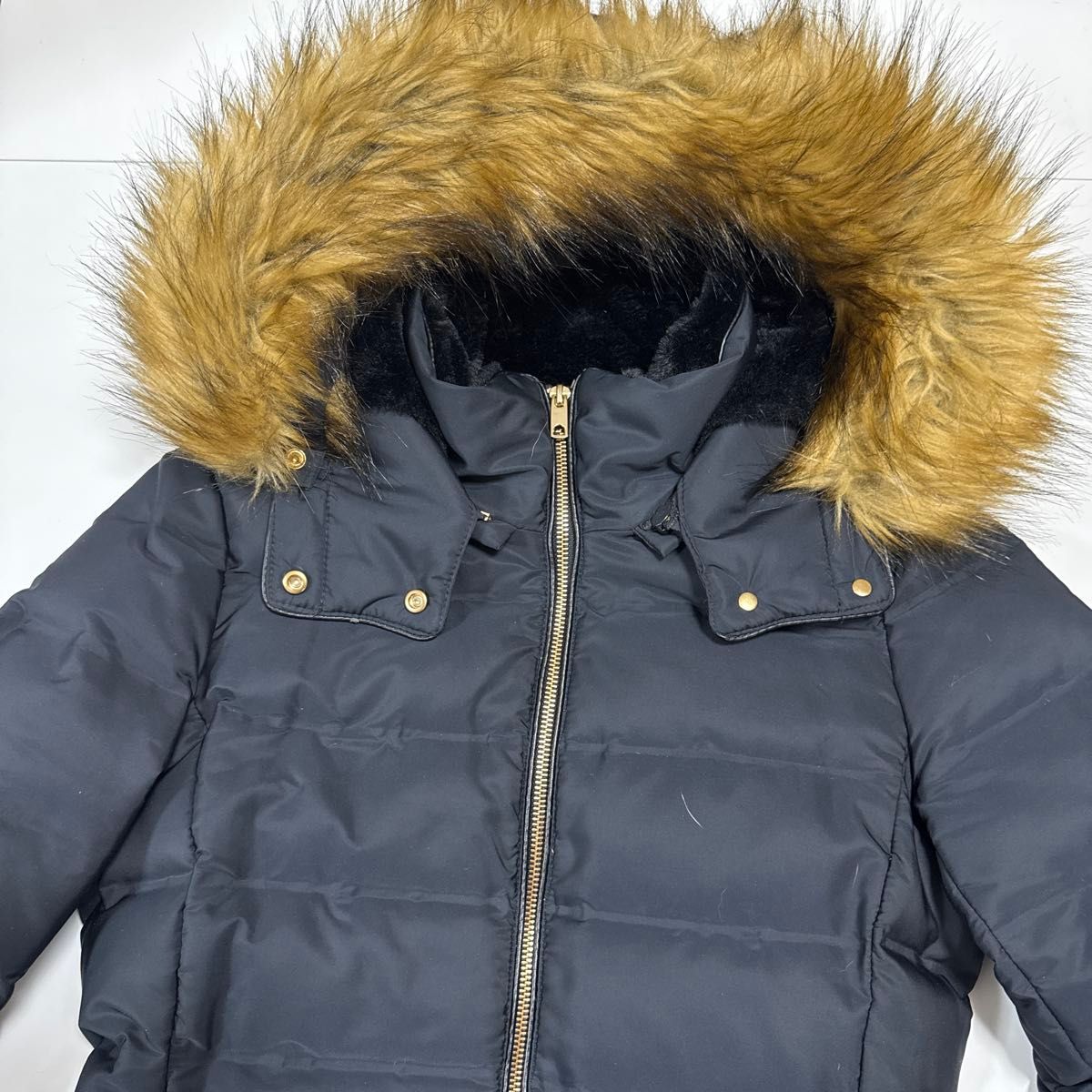美品 ZARA ザラ 短丈 3wayファーダウンジャケット 裏ボア ブラック