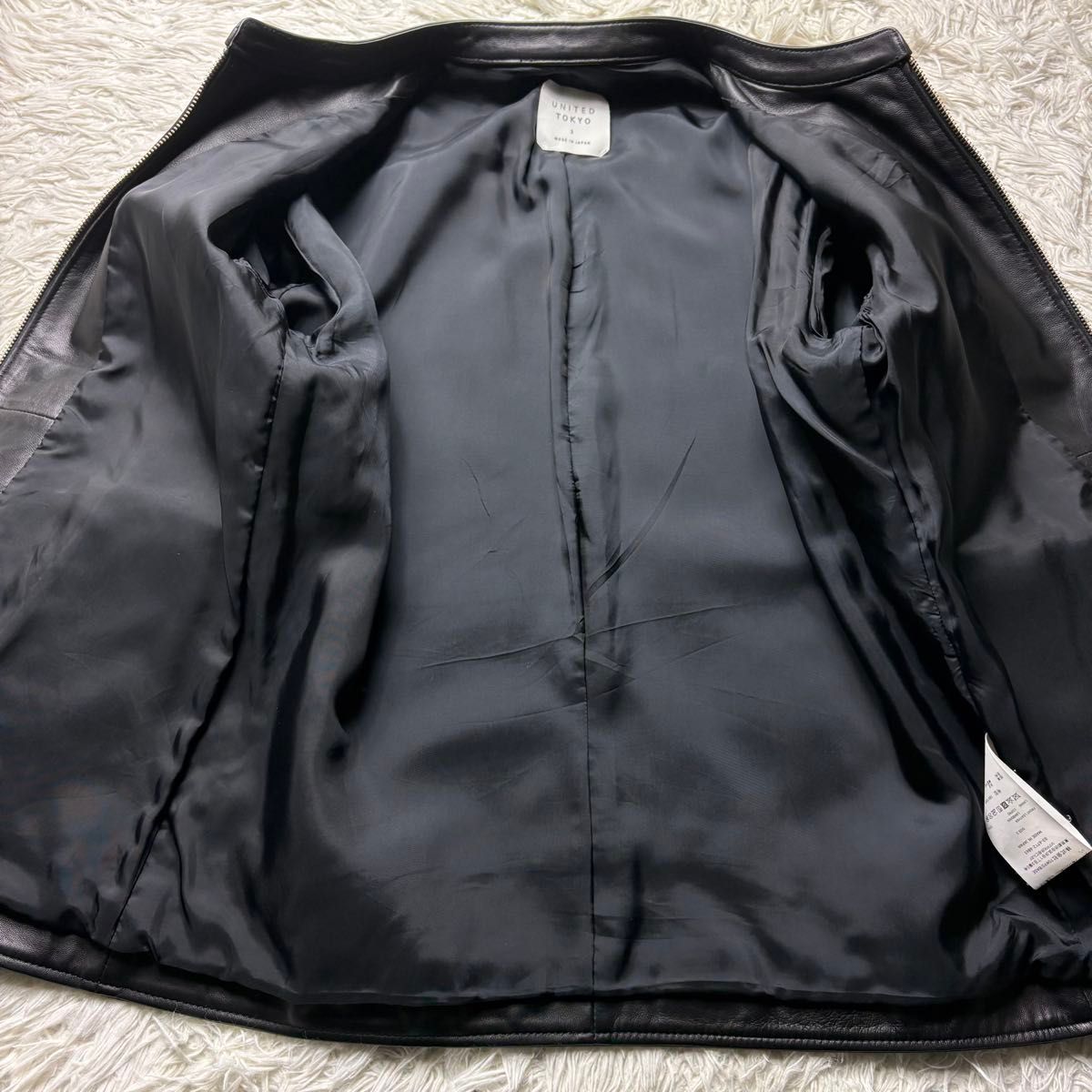 極美品 UNITED TOKYO Lサイズ レザージャケット 羊革 シープスキン