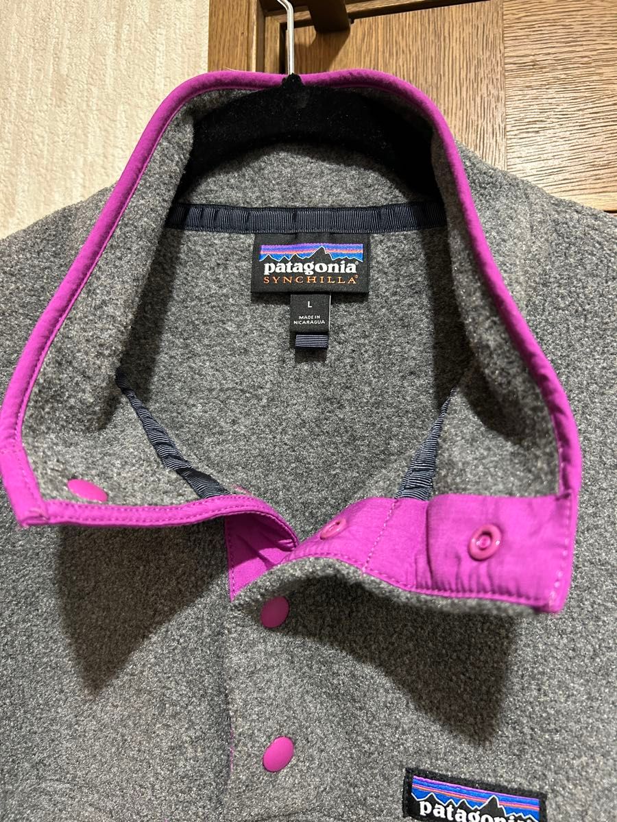 patagonia シンチラ スナップT フリース グレー×ピンク｜Yahoo!フリマ