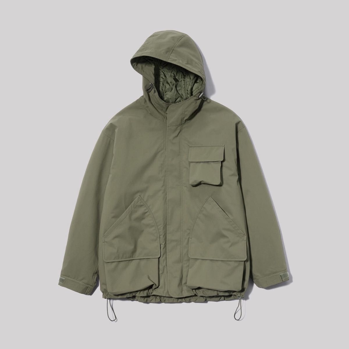 GU ジーユー ENGINEERED GARMENTS パデッドシェルパーカ L オリーブ