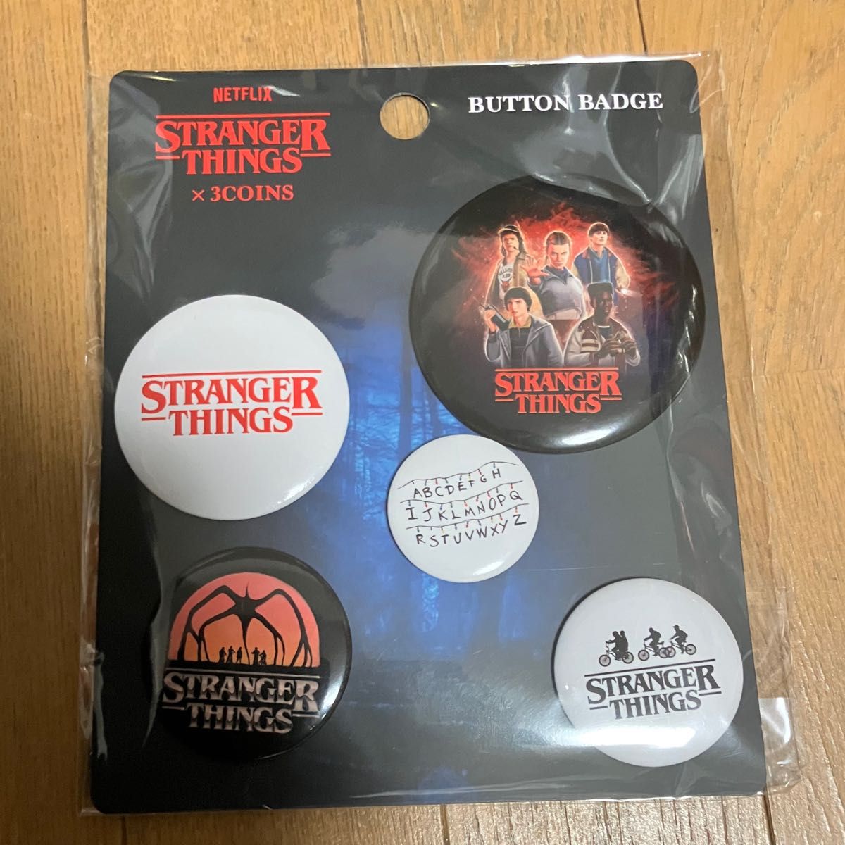 5個 缶バッジセット STRANGER THINGS ストレンジャーシングス スリー