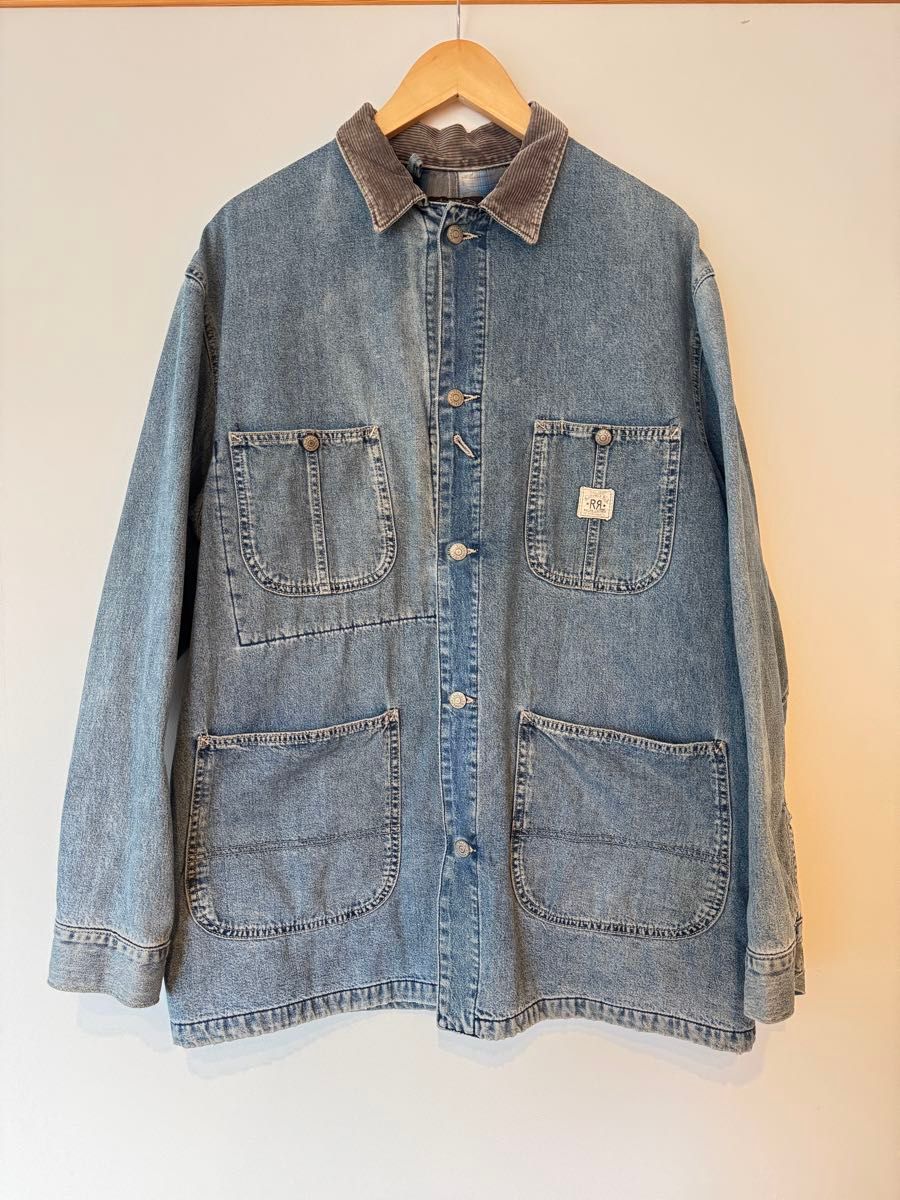 大人気】RRL ダブルアールエル デニム カバーオール オンブレチェック