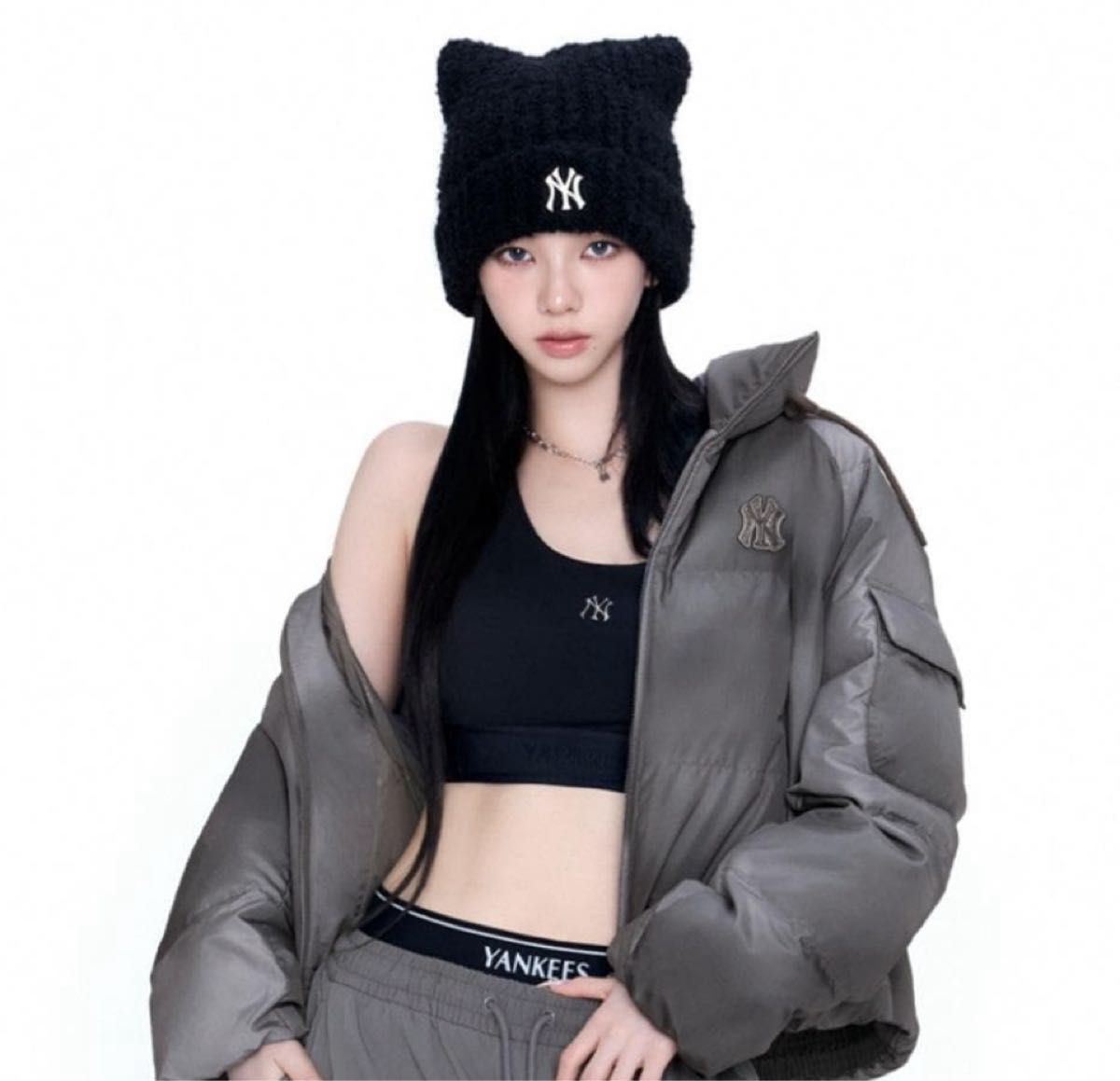 MLBビーニー 猫耳 ブラック 韓国 aespaカリナ着用｜Yahoo!フリマ（旧