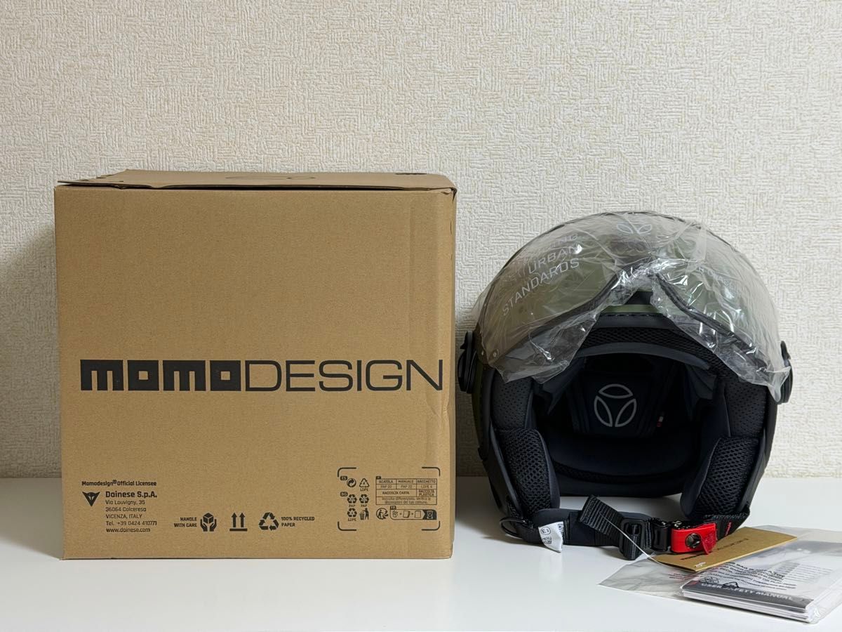 MOMO FGTR Classic ジェットヘルメット マットグリーン 【Lサイズ